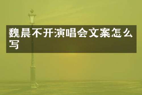 魏晨不开演唱会文案怎么写