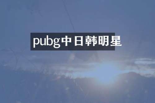pubg中日韩明星
