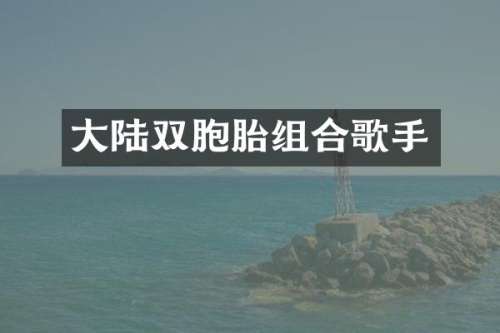 大陆双胞胎组合歌手