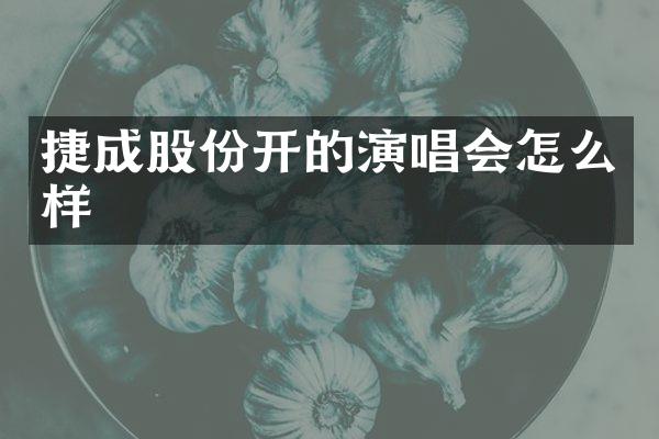 捷成股份开的演唱会怎么样