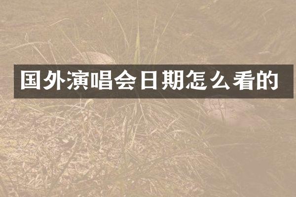 国外演唱会日期怎么看的