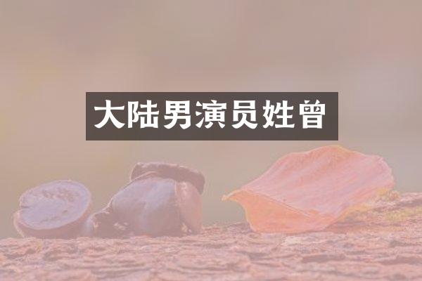 大陆男演员姓曾