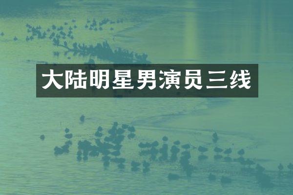 大陆明星男演员三线