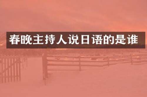 主持人说日语的是谁