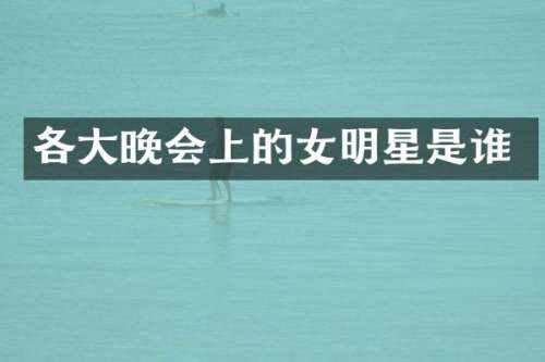 各大晚会上的女明星是谁