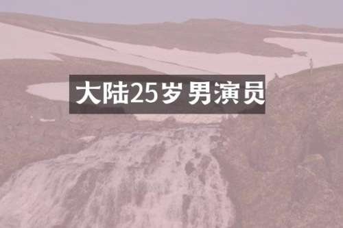 大陆25岁男演员