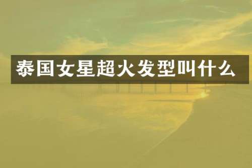 泰国女星超火发型叫什么