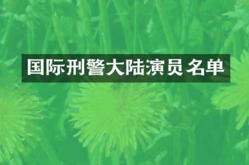 国际刑警大陆演员名单