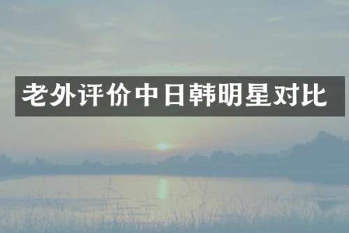 老外评价中日韩明星对比