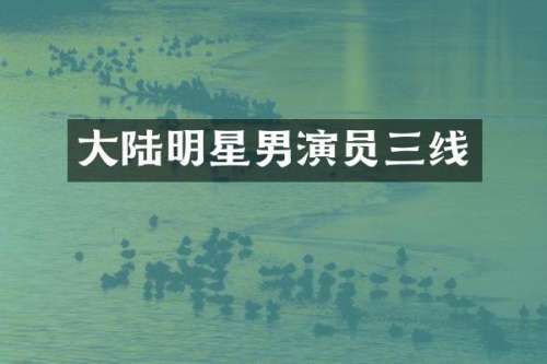 大陆明星男演员三线