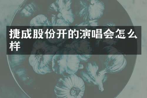 捷成股份开的演唱会怎么样
