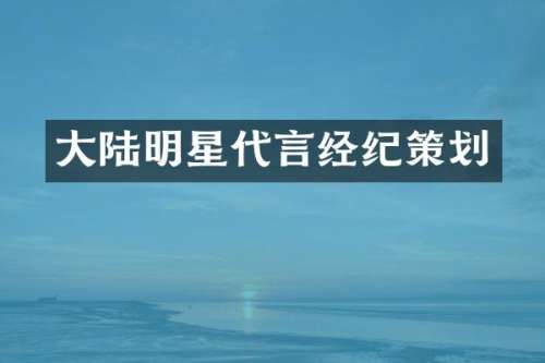 大陆明星代言经纪策划