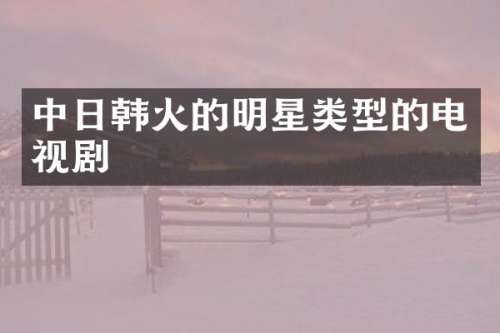 中日韩火的明星类型的电视剧