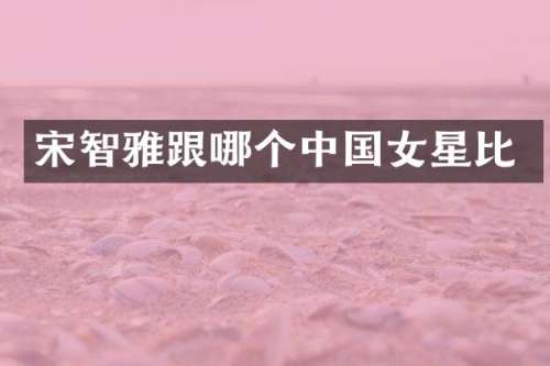 宋智雅跟哪个中国女星比
