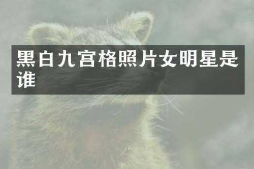 黑白九宫格照片女明星是谁