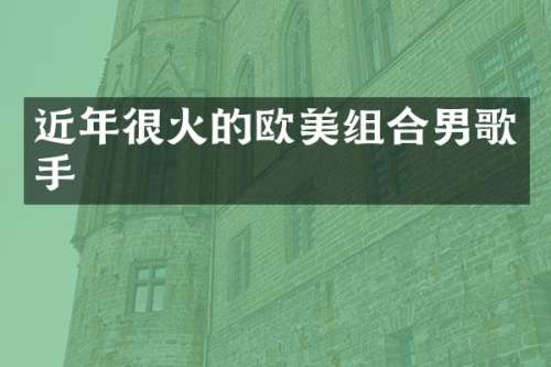 近年很火的欧美组合男歌手