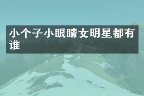小个子小眼睛女明星都有谁