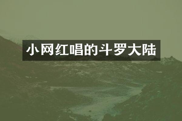 小网红唱的斗罗大陆