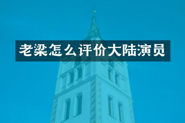 老梁怎么评价大陆演员
