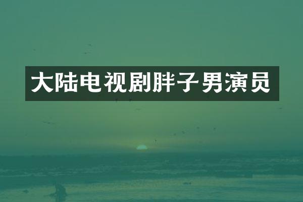 大陆电视剧胖子男演员