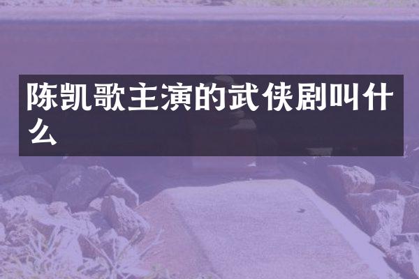陈凯歌主演的武侠剧叫什么
