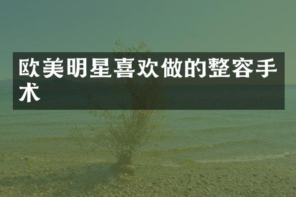 欧美明星喜欢做的整容手术