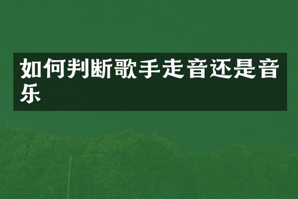 如何判断歌手走音还是音乐