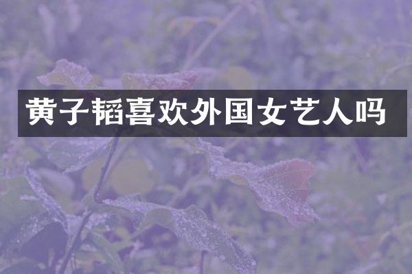 黄子韬喜欢外国女艺人吗
