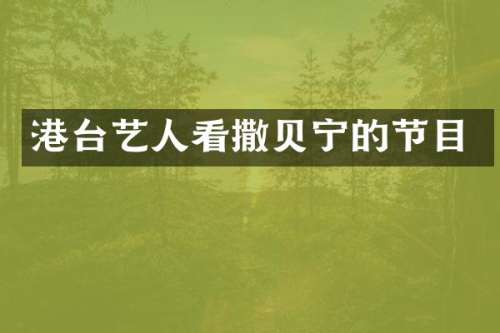 港台艺人贝宁的节目