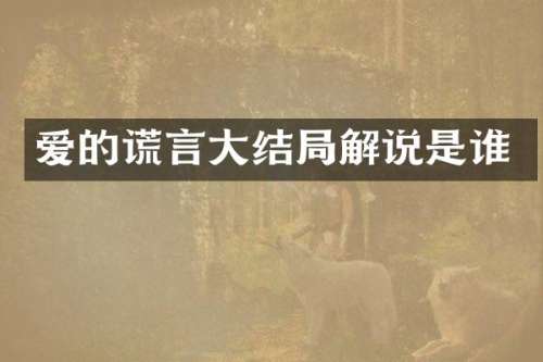 爱的谎言大结局解说是谁