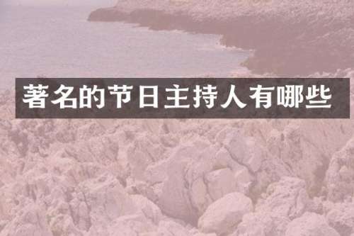 著名的节日主持人有哪些