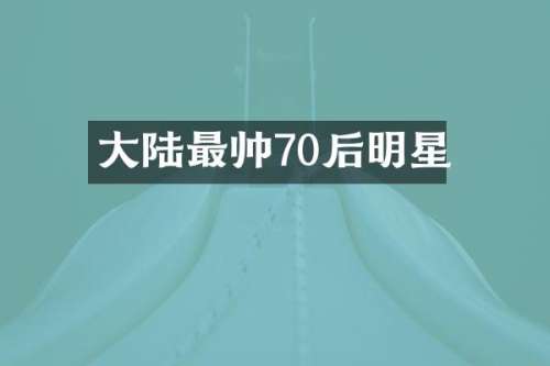大陆最帅70后明星
