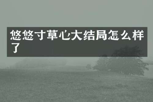悠悠寸草心大结局怎么样了