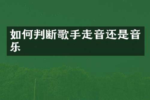 如何判断歌手走音还是音乐