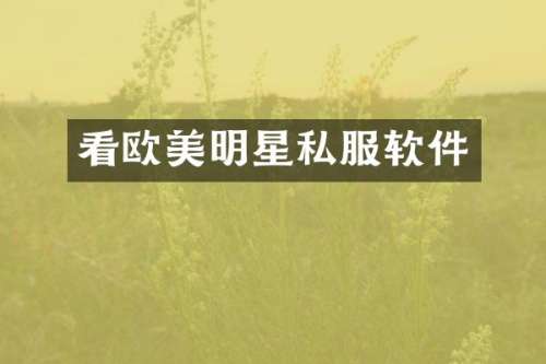 看欧美明星软件