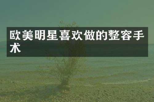 欧美明星喜欢做的整容手术