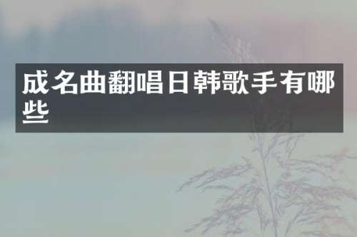 成名曲翻唱日韩歌手有哪些