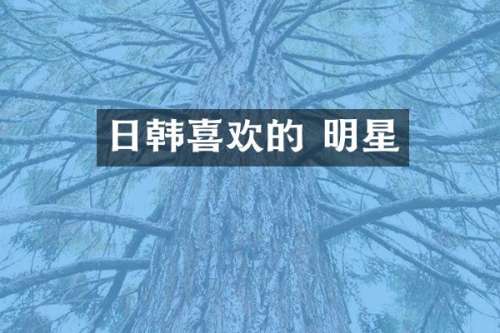 日韩喜欢的 明星