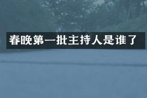 第一批主持人是谁了