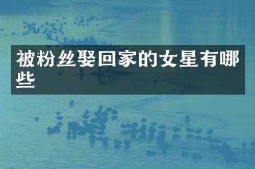 被粉丝娶回家的女星有哪些