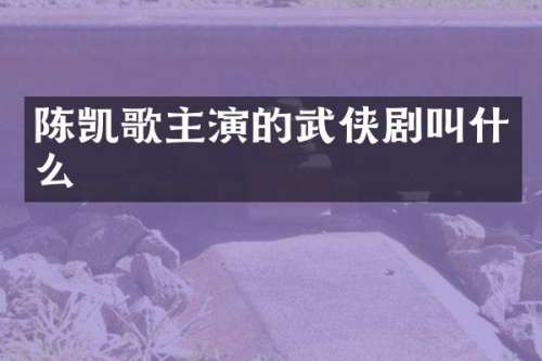 陈凯歌主演的武侠剧叫什么