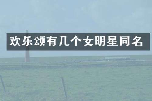 欢乐颂有几个女明星同名