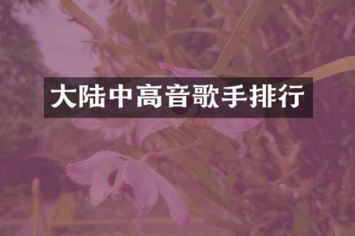 大陆中高音歌手排行
