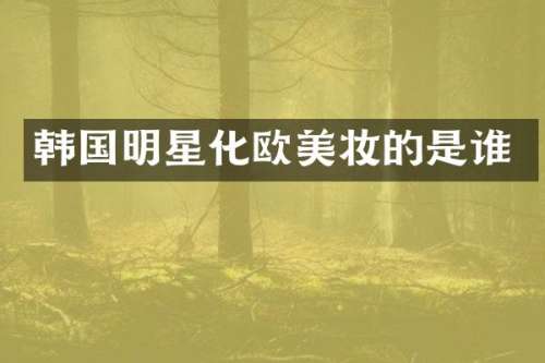 韩国明星化欧美妆的是谁