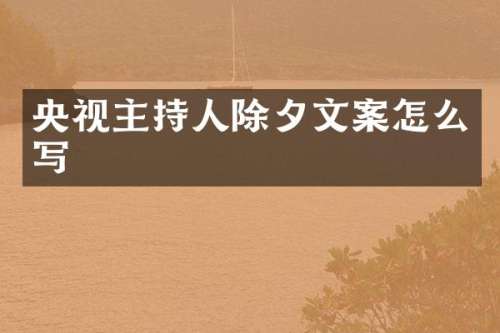 央视主持人除夕文案怎么写