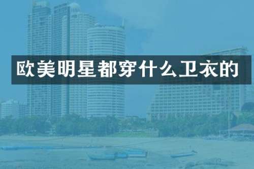 欧美明星都穿什么卫衣的