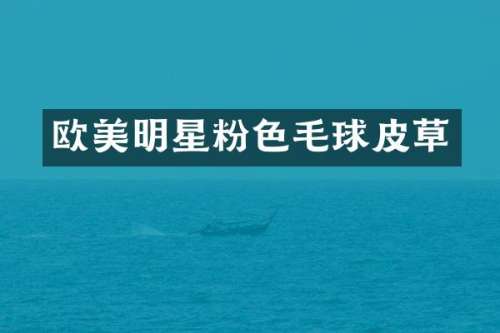 欧美明星粉色毛球皮草