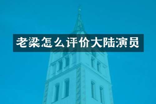 老梁怎么评价大陆演员