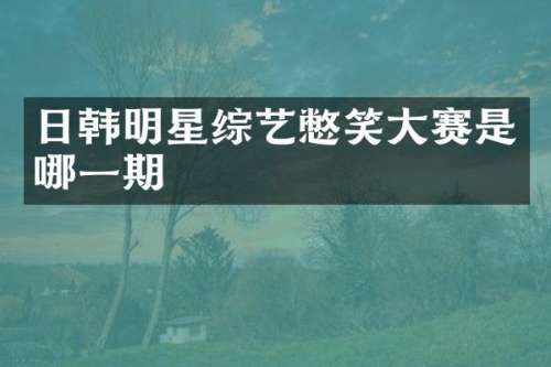日韩明星综艺憋笑大赛是哪一期