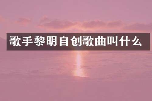 歌手黎明自创歌曲叫什么